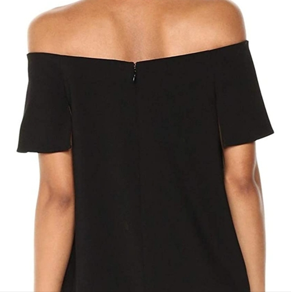 NWT Halston Heritage Off the shoulder black dress, Size 2 - Picture 3 of 8